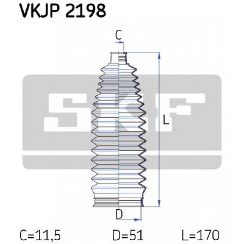 VKJP 2198 SKF - Пильовик привідного валу